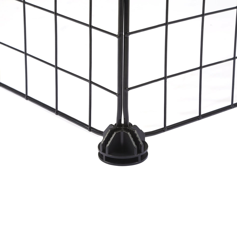 Modular Storage Shelf Unit – Metal Wire – Black – Interlocking Design for Entryway Closet