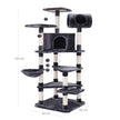 Multi-Level Cat Tree – Engineered Wood – Smoky Grey – Spacious Design