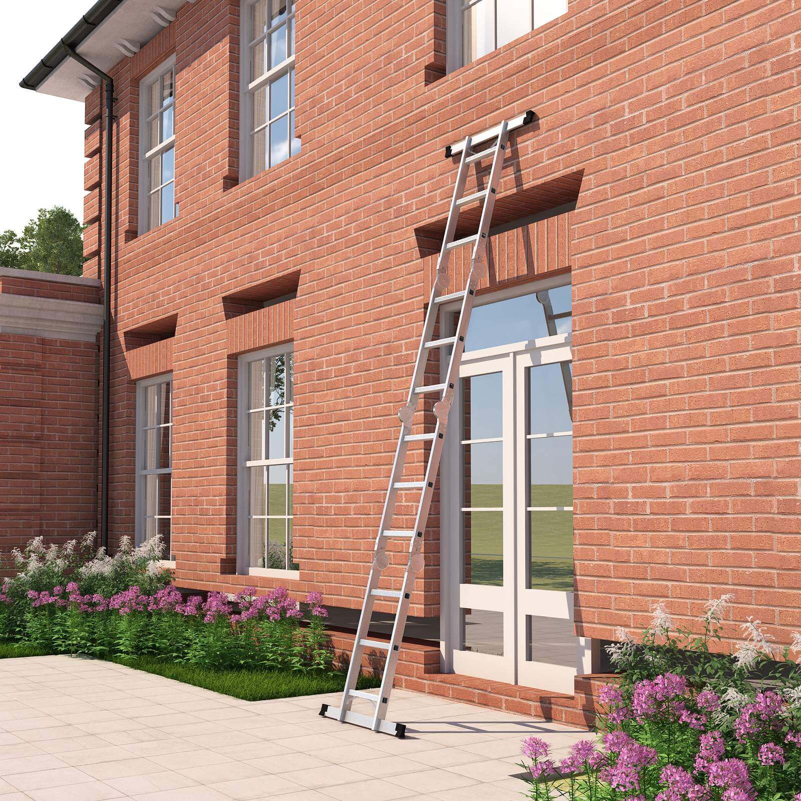 Multi-Purpose Ladder – Aluminium – Silver – 150 kg Capacity, TÜV Rheinland GS Certified