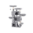 Cat Tower – Engineered Wood – Light Grey – 3-Level with Cat Caves