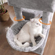 Cat Tower – Engineered Wood – Light Grey – 3-Level with Cat Caves