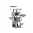 Cat Tower – Engineered Wood – Light Grey – 3-Level with Cat Caves
