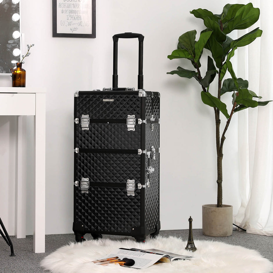 Nail Art Trolley – Aluminum – Black – 75 cm Packing Organizer