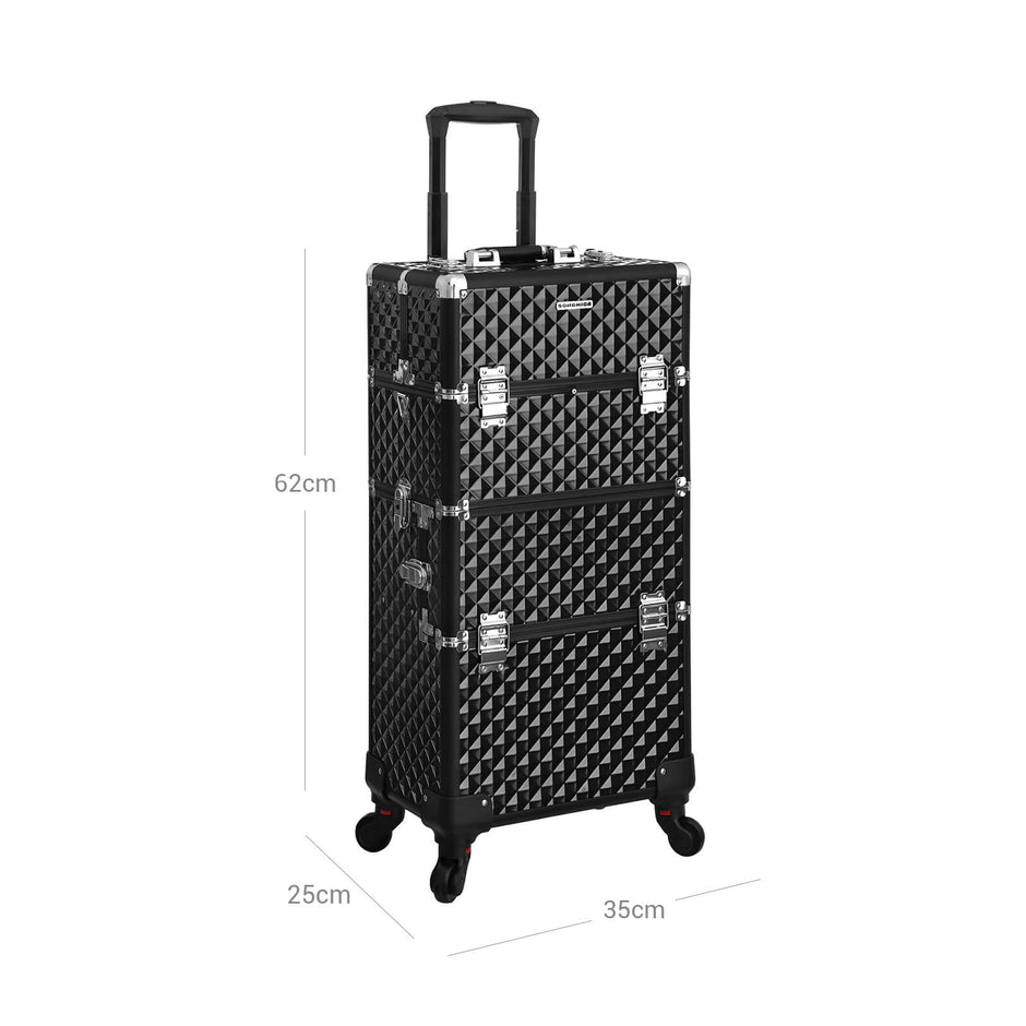 Nail Art Trolley – Aluminum – Black – 75 cm Packing Organizer