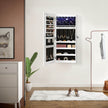 Jewelry Armoire – Wood – White – Wall-Mounted with LED Lighting and Full-Length Mirror