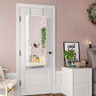 Jewelry Armoire – Wood – White – Wall-Mounted with LED Lighting and Full-Length Mirror