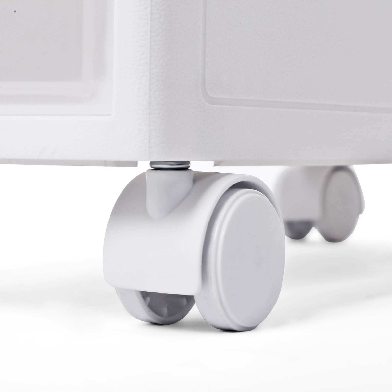 Narrow Gap Storage Shelf – PP Plastic – White – 4-Tier Detachable Design with Wheels