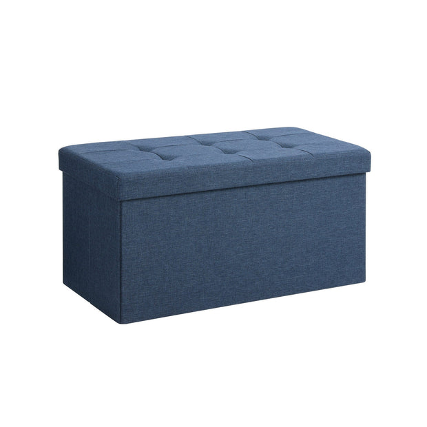 Storage Ottoman – Fabric – Navy Blue – Foldable with 80L Capacity