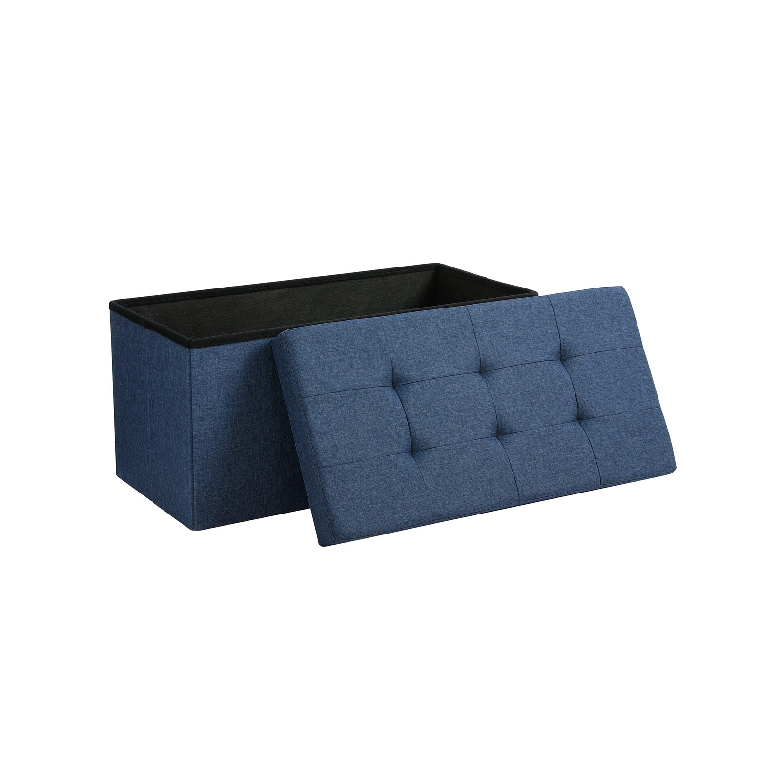 Storage Ottoman – Fabric – Navy Blue – Foldable with 80L Capacity