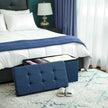 Storage Ottoman – Fabric – Navy Blue – Foldable with 80L Capacity