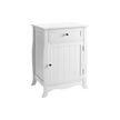 Nightstand – Wooden – White – Large Capacity with Storage Cabinet and Drawer