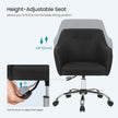 Office Chair – Linenette Fabric – Black – Ergonomic Swivel Design with Armrests