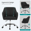 Office Chair – Linenette Fabric – Black – Ergonomic Swivel Design with Armrests