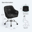 Office Chair – Linenette Fabric – Black – Ergonomic Swivel Design with Armrests