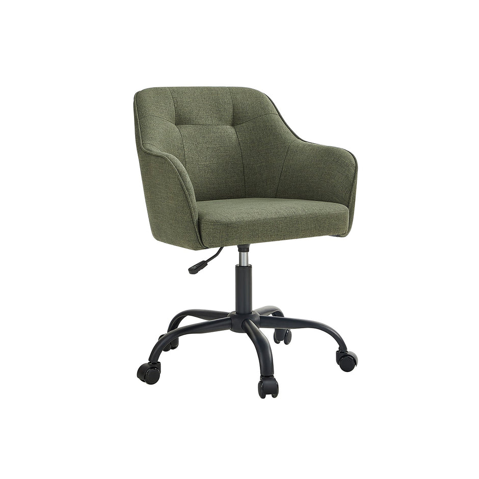 Office Chair – Linenette Fabric – Green – Ergonomic, Height Adjustable, Swivel, 120 kg Load