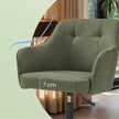 Desk Chair – Cotton-Linen Fabric – Green – Adjustable Height with Armrests