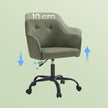 Desk Chair – Cotton-Linen Fabric – Green – Adjustable Height with Armrests