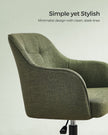 Office Chair – Linenette Fabric – Green – Ergonomic, Height Adjustable, Swivel, 120 kg Load