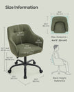 Office Chair – Linenette Fabric – Green – Ergonomic, Height Adjustable, Swivel, 120 kg Load