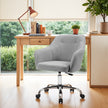 Adjustable Desk Chair – Cotton-Linen Fabric – Grey – Armrests and 110 kg Load Capacity