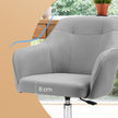 Adjustable Desk Chair – Cotton-Linen Fabric – Grey – Armrests and 110 kg Load Capacity