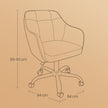 Adjustable Desk Chair – Cotton-Linen Fabric – Grey – Armrests and 110 kg Load Capacity