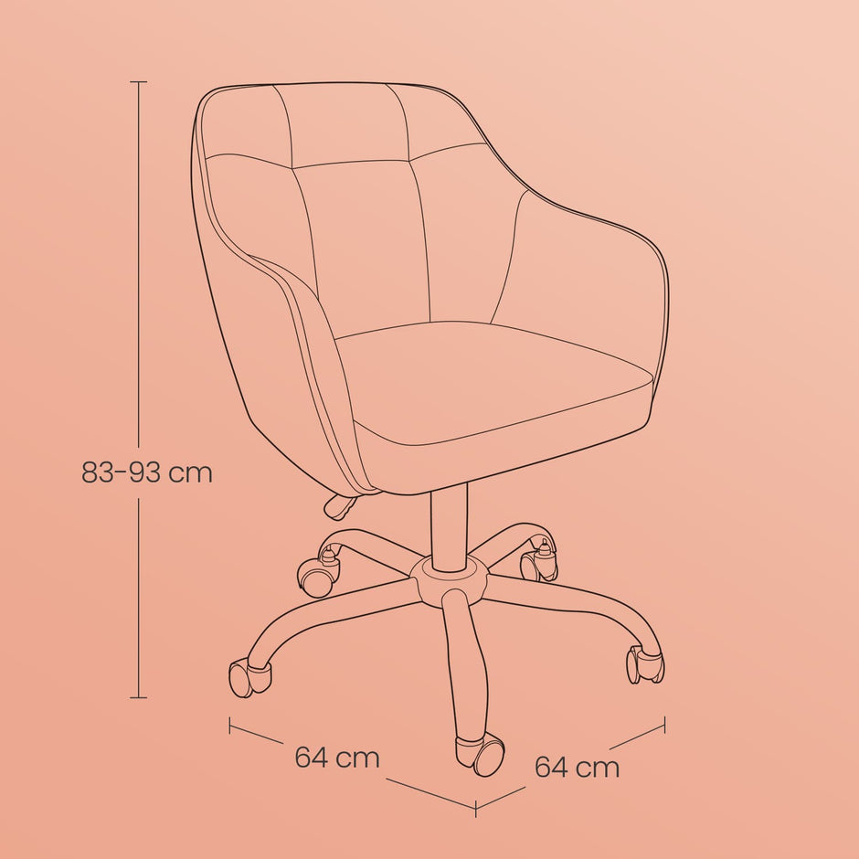Office Chair – Cotton-Linen Fabric – Black – Adjustable Height