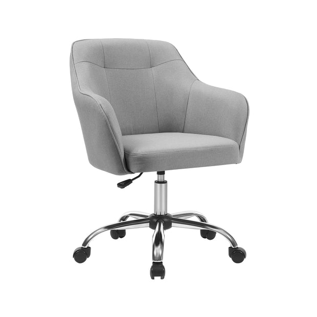 Office Chair – Linenette Fabric – Grey – Ergonomic Design with Adjustable Height and Armrests