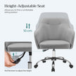 Office Chair – Linenette Fabric – Grey – Ergonomic Design with Adjustable Height and Armrests