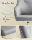 Swivel Office Chair – Linenette Fabric – Dove Grey – Ergonomic Design, Height Adjustable