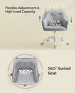 Swivel Office Chair – Linenette Fabric – Dove Grey – Ergonomic Design, Height Adjustable