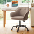 Office Chair – Cotton-Linen Fabric – Brown – Adjustable Height with Armrests