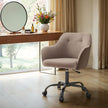 Office Chair – Cotton-Linen Fabric – Brown – Adjustable Height with Armrests