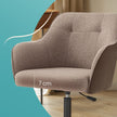 Office Chair – Cotton-Linen Fabric – Brown – Adjustable Height with Armrests