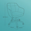 Office Chair – Cotton-Linen Fabric – Brown – Adjustable Height with Armrests