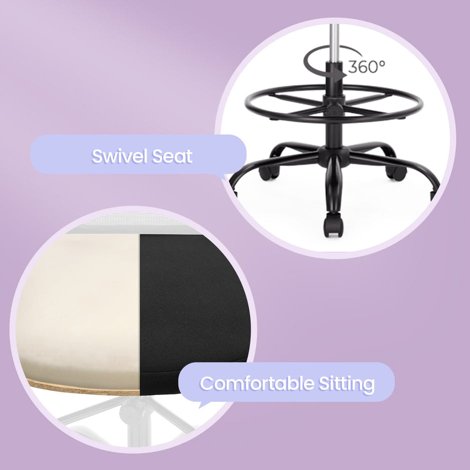 Ergonomic Mesh Office Chair – Black – Adjustable Lumbar Support and Flip-up Armrests