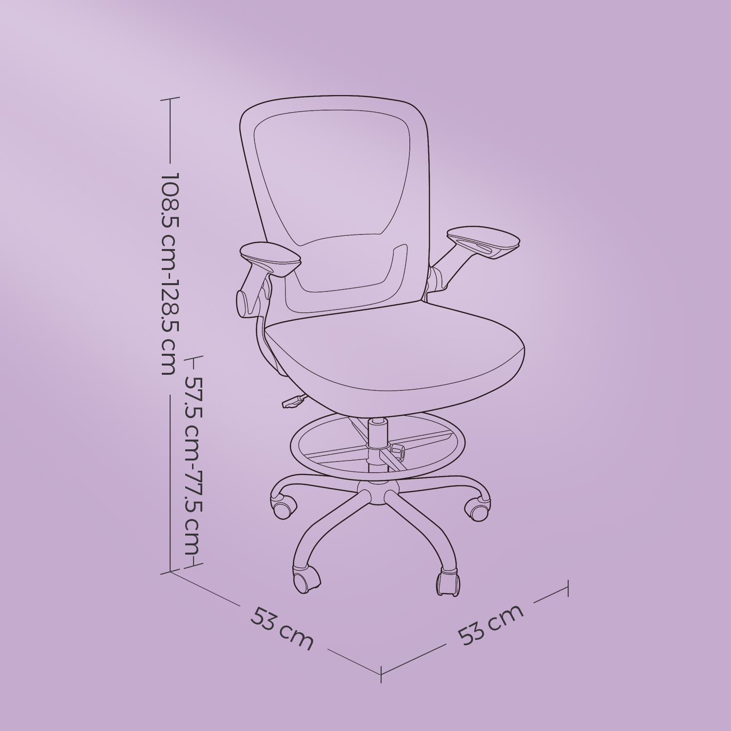 Ergonomic Mesh Office Chair – Black – Adjustable Lumbar Support and Flip-up Armrests
