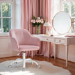 Office Chair – Cotton-Linen Fabric – Pink – Adjustable Height with Armrests