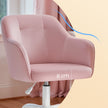 Office Chair – Cotton-Linen Fabric – Pink – Adjustable Height with Armrests