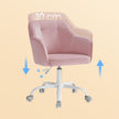 Office Chair – Cotton-Linen Fabric – Pink – Adjustable Height with Armrests