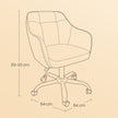 Office Chair – Cotton-Linen Fabric – Pink – Adjustable Height with Armrests