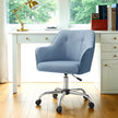 Office Chair – Cotton-Linen Fabric – Blue – Adjustable Height with Armrests