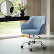 Office Chair – Cotton-Linen Fabric – Blue – Adjustable Height with Armrests