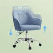 Office Chair – Cotton-Linen Fabric – Blue – Adjustable Height with Armrests
