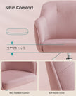 Swivel Office Chair – Linenette Fabric – Jelly Pink – Ergonomic and Height Adjustable