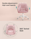 Swivel Office Chair – Linenette Fabric – Jelly Pink – Ergonomic and Height Adjustable