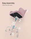 Swivel Office Chair – Linenette Fabric – Jelly Pink – Ergonomic and Height Adjustable