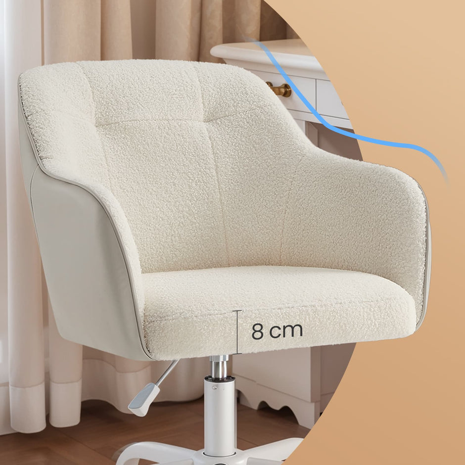 Accent Chair – Cotton-Linen Fabric – Beige – Adjustable Height