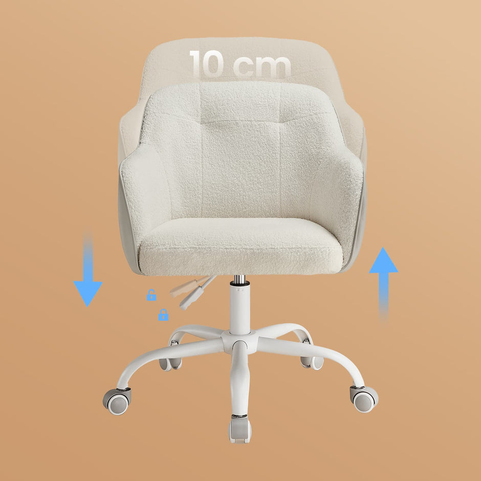 Accent Chair – Cotton-Linen Fabric – Beige – Adjustable Height