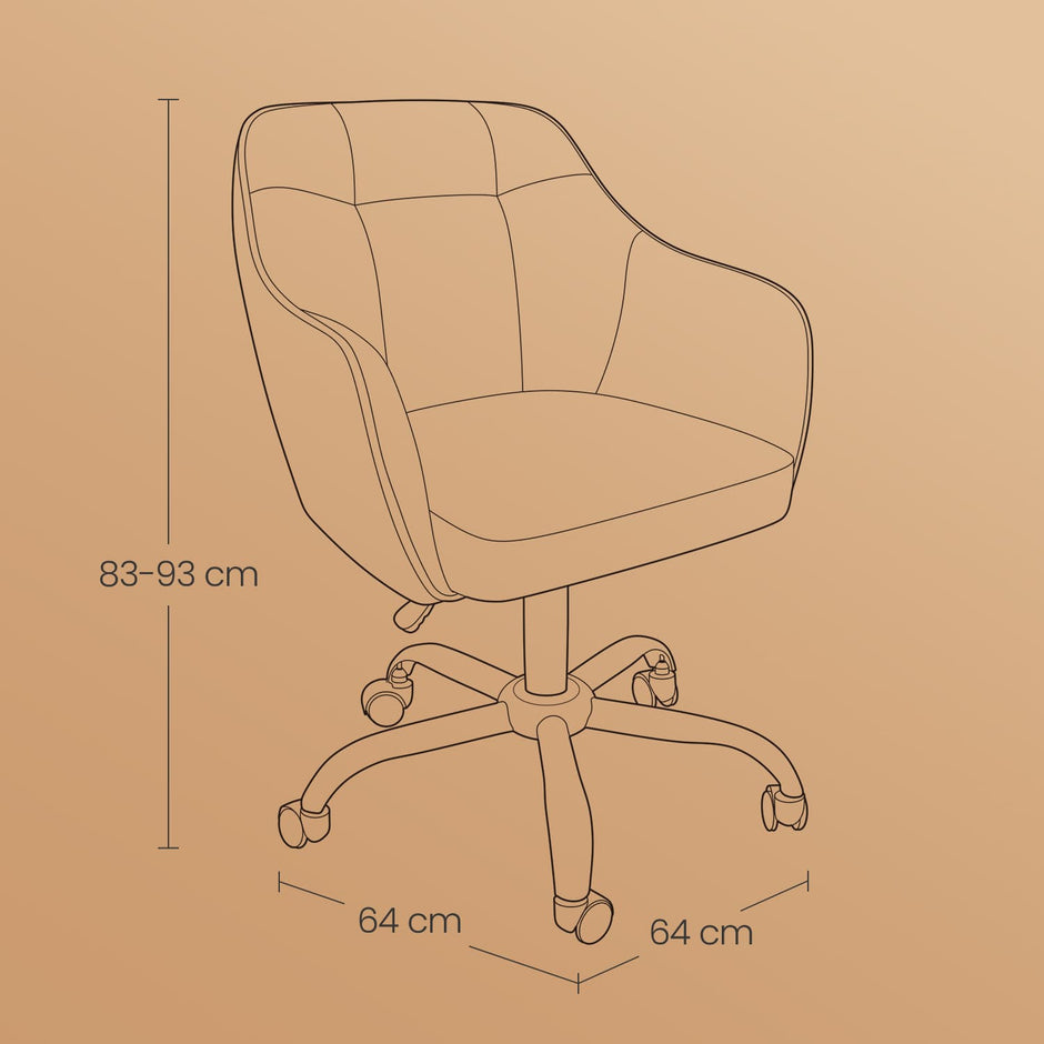 Accent Chair – Cotton-Linen Fabric – Beige – Adjustable Height